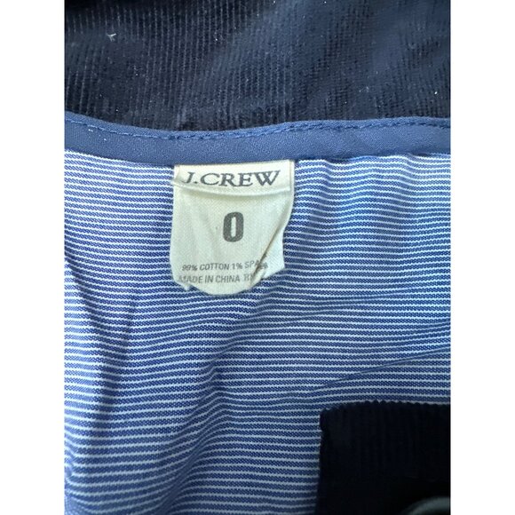 J.Crew Womens Corduroy Navy Button-Down Jacket  Pockets & Striped Lining Size 0 - Picture 5 of 7